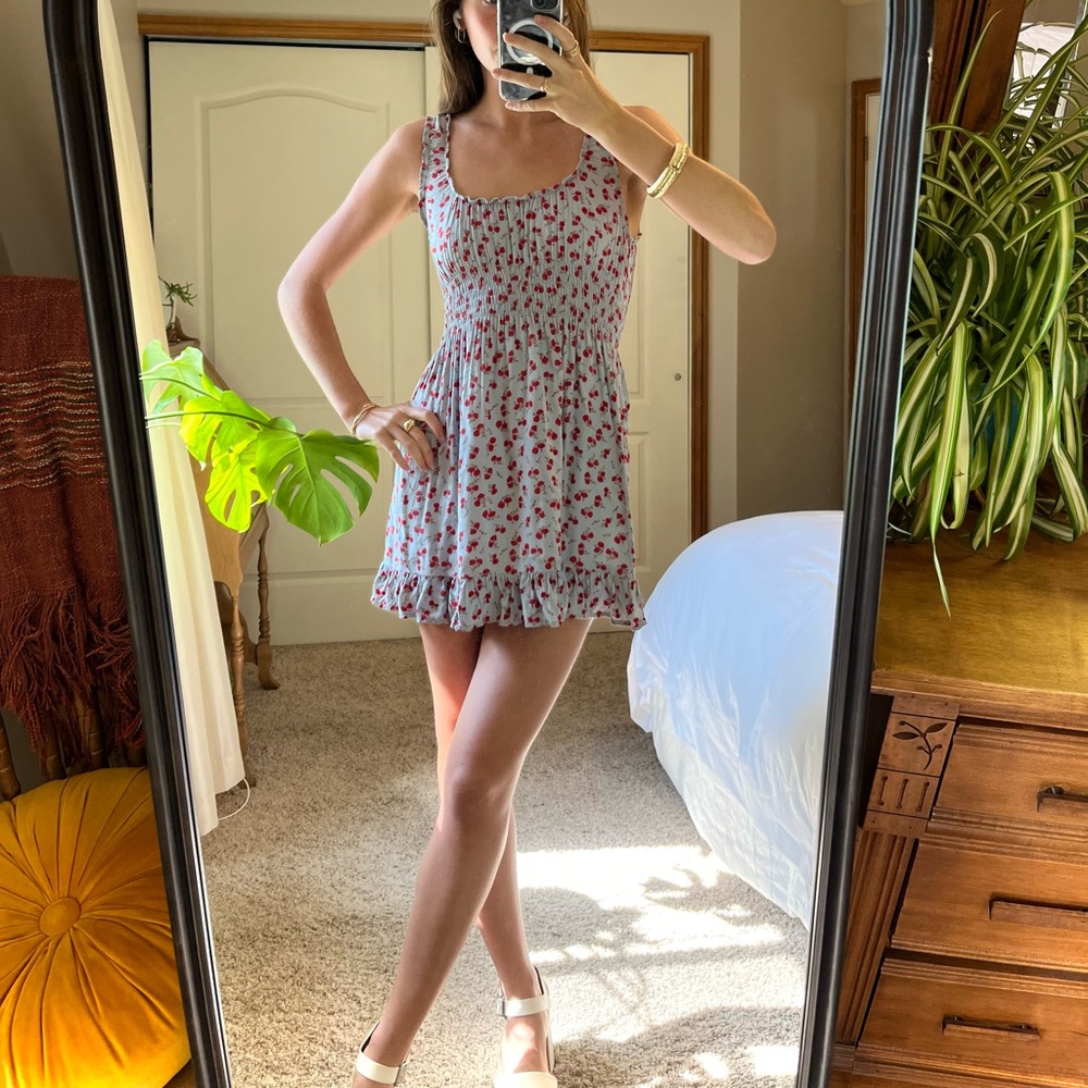 Motel cherry patterned minidress